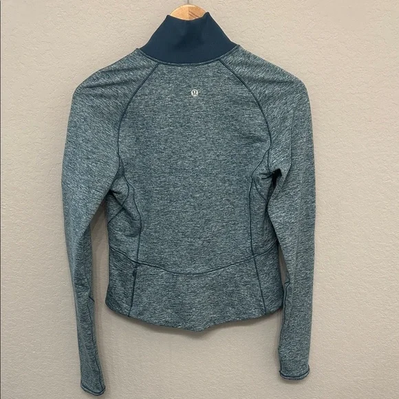 Lululemon Athletica Teal Heathered Half-Zip Sweatshirt - Picture 5 of 7